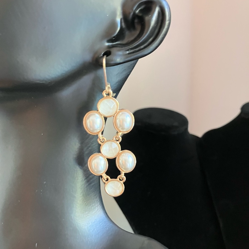 Melrose and Market Gold and Cream Pearl Cluster Earrings